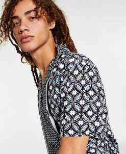 INC International Concepts .N.C. International Concepts® Men's Regular-Fit Geo-Print Camp Shirt, Created For Macy's 4 INC International Concepts .N.C. International Concepts® Men's Regular-Fit Geo-Print Camp Shirt, Created For Macy's -macys shop 21898791 fpx
