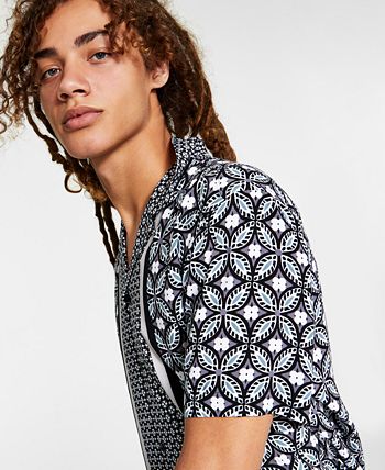 .N.C. International Concepts® Men's Regular-Fit Geo-Print Camp Shirt, Created For Macy's INC International Concepts .N.C. International Concepts® Men's Regular-Fit Geo-Print Camp Shirt, Created For Macy's -macys shop