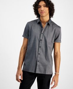 INC International Concepts .N.C. International Concepts® Men's Regular-Fit Pindot Shirt, Created For Macy's
