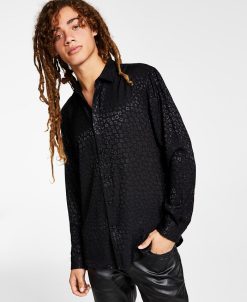 INC International Concepts .N.C. International Concepts® Men's Regular-Fit Leopard Shirt, Created For Macy's
