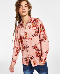 INC International Concepts .N.C. International Concepts® Men's Regular-Fit Floral-Print Shirt, Created For Macy's