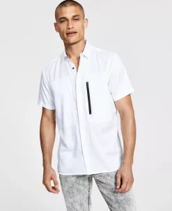 INC International Concepts .N.C. International Concepts® Men's Regular-Fit Zip-Pocket Shirt, Created For Macy's -macys shop 21899047 fpx