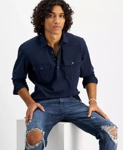 INC International Concepts .N.C. International Concepts® Men's Regular-Fit Popover Western Shirt, Created For Macy's -macys shop 21899061 fpx