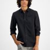 INC International Concepts .N.C. International Concepts® Men's Regular-Fit Shirt With Faux-Leather Trim, Created For Macy's