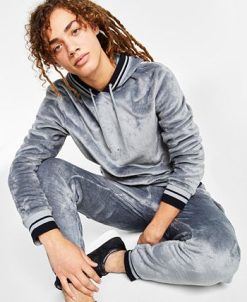 INC International Concepts .N.C. International Concepts® Men's Regular-Fit Ribbed Velour Hoodie, Created For Macy's -macys shop 21906047 fpx