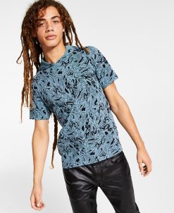INC International Concepts .N.C. International Concepts® Men's Abstract-Print Hooded T-Shirt, Created For Macy's