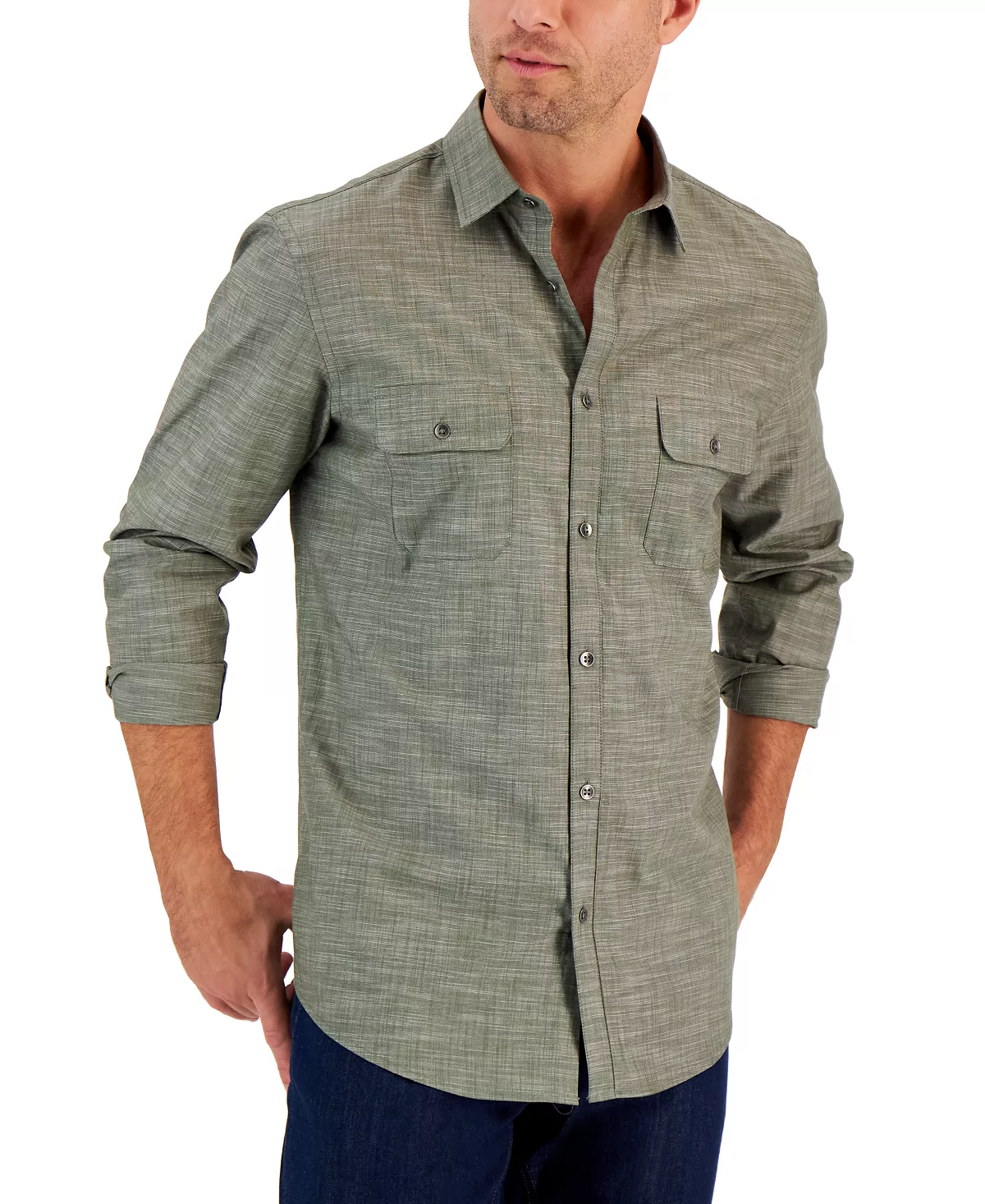 Men's Regular-Fit Solid Shirt, Created For Macy's Alfani Men's Regular-Fit Solid Shirt, Created For Macy's -macys shop