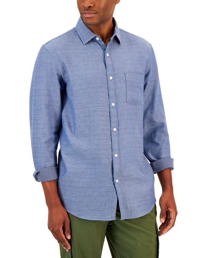 Men's Keys Chevron Pattern Button-Front Long-Sleeve Shirt, Created For Macy's Alfani Men's Keys Chevron Pattern Button-Front Long-Sleeve Shirt, Created For Macy's -macys shop