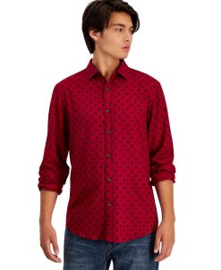 Alfani Men's Long-Sleeve Paloma Medallion-Print Shirt, Created For Macy's