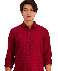 Alfani Men's Long-Sleeve Paloma Medallion-Print Shirt, Created For Macy's -macys shop 21909357 fpx