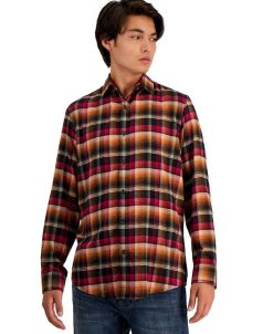 Alfani Men's Long-Sleeve Iris Plaid Shirt, Created For Macy's