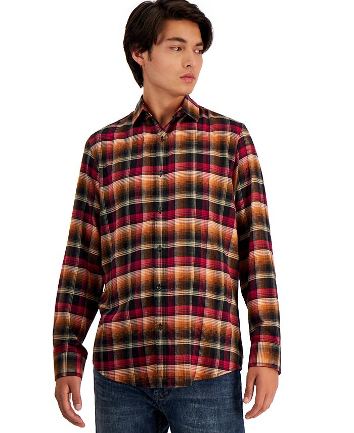 Men's Long-Sleeve Iris Plaid Shirt, Created For Macy's Alfani Men's Long-Sleeve Iris Plaid Shirt, Created For Macy's -macys shop