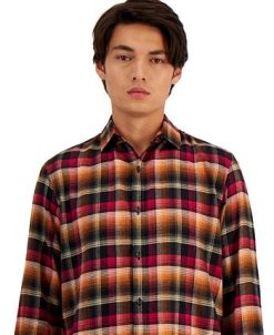 Alfani Men's Long-Sleeve Iris Plaid Shirt, Created For Macy's 4 Alfani Men's Long-Sleeve Iris Plaid Shirt, Created For Macy's -macys shop 21909365 fpx
