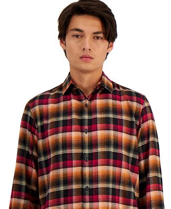 Men's Long-Sleeve Iris Plaid Shirt, Created For Macy's Alfani Men's Long-Sleeve Iris Plaid Shirt, Created For Macy's -macys shop