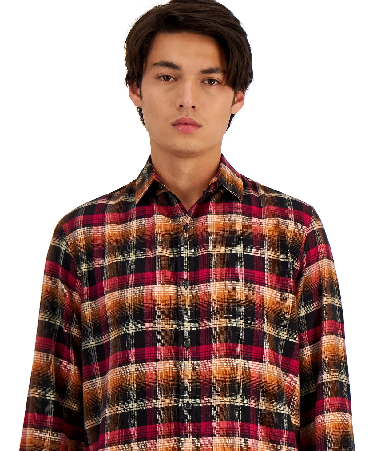 Men's Long-Sleeve Iris Plaid Shirt, Created For Macy's Alfani Men's Long-Sleeve Iris Plaid Shirt, Created For Macy's -macys shop
