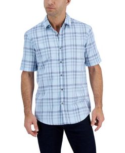 Alfani Men's Short-Sleeve Tillo Plaid Shirt, Created For Macy's -macys shop 21909373 fpx