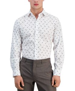 Bar III Men's Slim-Fit Champagne-Print Dress Shirt, Created For Macy's