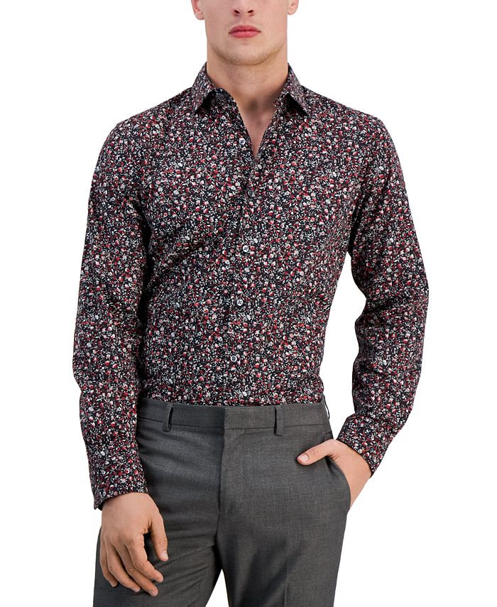 Men's Slim-Fit Machia Floral-Print Dress Shirt, Created For Macy's Bar III Men's Slim-Fit Machia Floral-Print Dress Shirt, Created For Macy's -macys shop