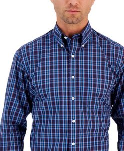 Club Room Men's Regular Fit Rojo Plaid Cotton Dress Shirt, Created For Macy's 4 Club Room Men's Regular Fit Rojo Plaid Cotton Dress Shirt, Created For Macy's -macys shop 22116945 fpx