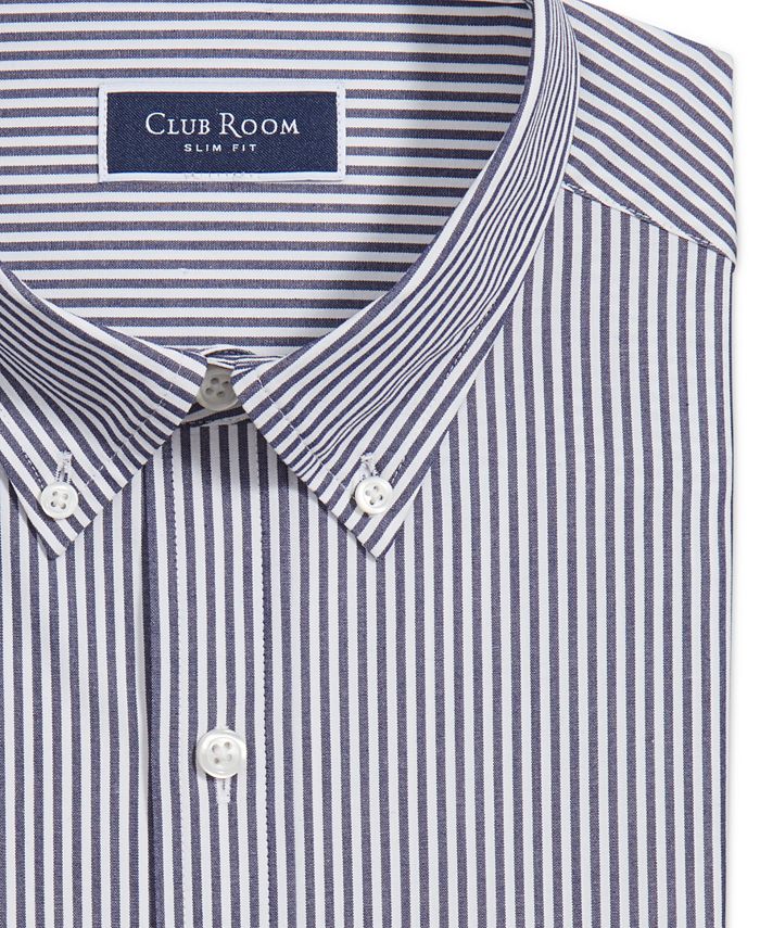 Men's Slim Fit 4-Way Stretch Stripe Dress Shirt, Created For Macy's Club Room Men's Slim Fit 4-Way Stretch Stripe Dress Shirt, Created For Macy's -macys shop