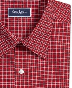 Club Room Men's Slim Fit Deco-Check Dress Shirt, Created For Macy's -macys shop 22157532 fpx