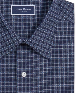 Club Room Men's Slim Fit Deco-Check Dress Shirt, Created For Macy's -macys shop 22157534 fpx