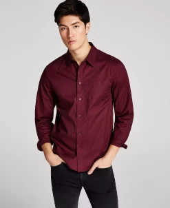 And Now This Men's Poplin Long-Sleeve Button-Up Shirt -macys shop 22207730 fpx