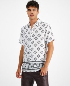 INC International Concepts Men's David Classic-Fit Printed Button-Down Shirt, Created For Macy's