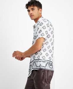 INC International Concepts Men's David Classic-Fit Printed Button-Down Shirt, Created For Macy's -macys shop 22225015 fpx