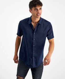 INC International Concepts Men's Regular-Fit Satin Shirt, Created For Macy's