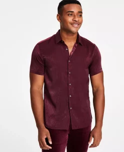 INC International Concepts Men's Regular-Fit Satin Shirt, Created For Macy's -macys shop 22225185 fpx