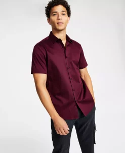 INC International Concepts Men's Tux Classic-Fit Solid Button-Down Shirt, Created For Macy's -macys shop 22225228 fpx