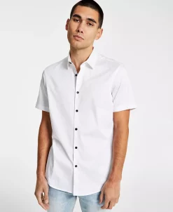 INC International Concepts Men's Tux Classic-Fit Solid Button-Down Shirt, Created For Macy's -macys shop 22225234 fpx