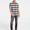 INC International Concepts Men's Classic-Fit Metallic Plaid Button-Down Shirt, Created For Macy's -macys shop 22225299 fpx