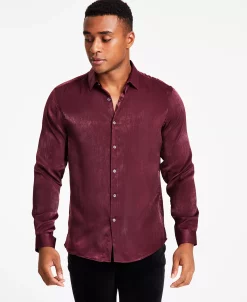 INC International Concepts Men's Regular-Fit Satin Shirt, Created For Macy's -macys shop 22225648 fpx