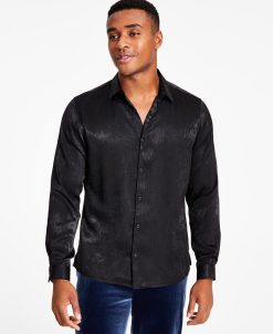 INC International Concepts Men's Regular-Fit Satin Shirt, Created For Macy's