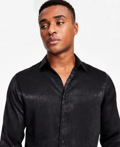 INC International Concepts Men's Regular-Fit Satin Shirt, Created For Macy's -macys shop 22225654 fpx