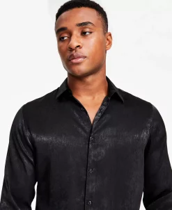 INC International Concepts Men's Regular-Fit Satin Shirt, Created For Macy's -macys shop 22225654 fpx