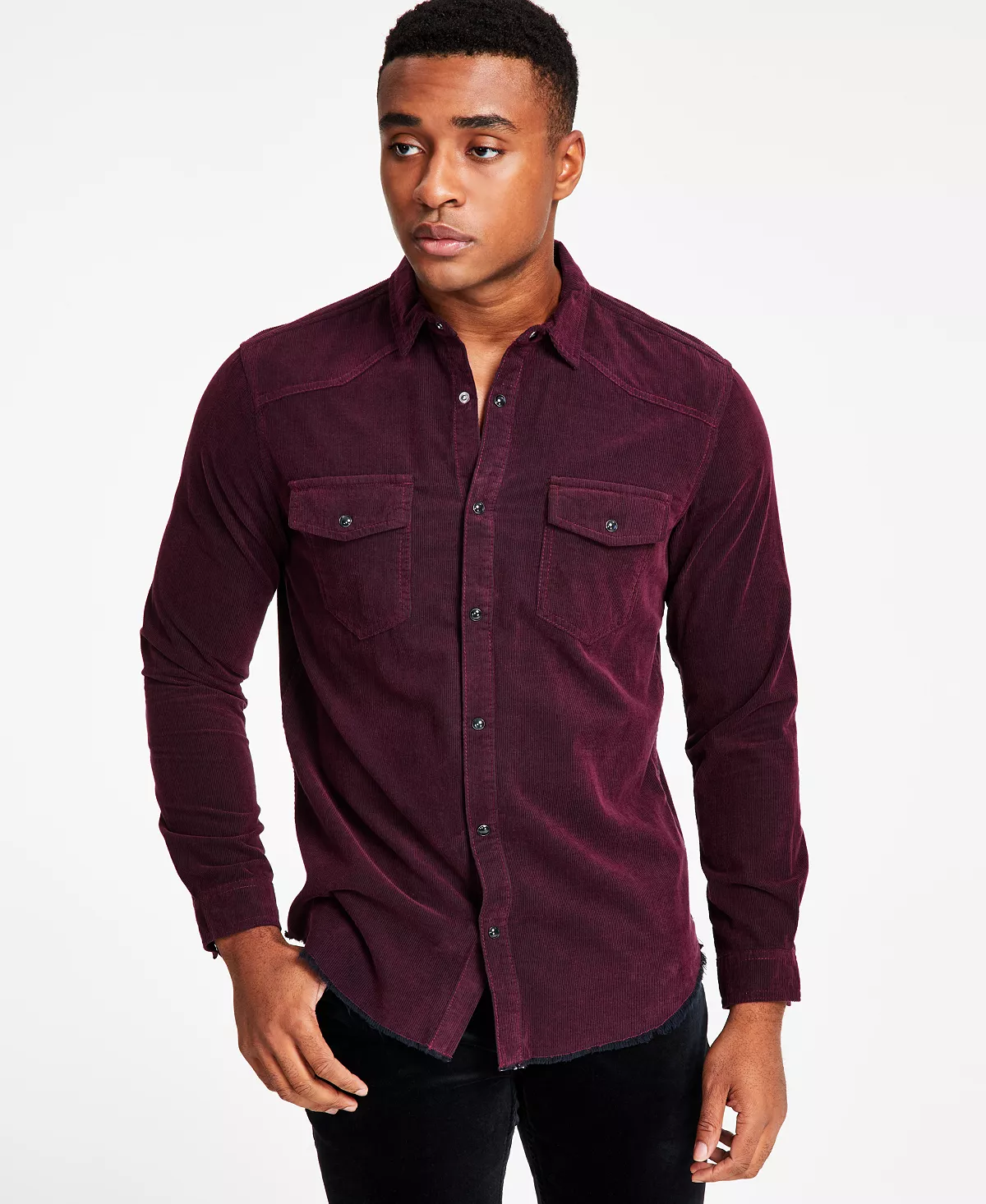 Men's Jonny Regular-Fit Corduroy Western Shirt, Created For Macy's INC International Concepts Men's Jonny Regular-Fit Corduroy Western Shirt, Created For Macy's -macys shop