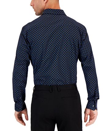Men's Regular Fit 2-Way Stretch Stain Resistant Diamond Dot Print Dress Shirt, Created For Macy's Alfani Men's Regular Fit 2-Way Stretch Stain Resistant Diamond Dot Print Dress Shirt, Created For Macy's -macys shop