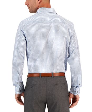 Men's Slim Fit 2-Way Stretch Stain Resistant Geometric Print Dress Shirt, Created For Macy's Alfani Men's Slim Fit 2-Way Stretch Stain Resistant Geometric Print Dress Shirt, Created For Macy's -macys shop