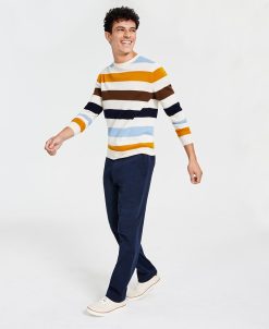 Club Room Men's Merino Stripe Sweater & Four Way Stretch Pants, Created For Macy's