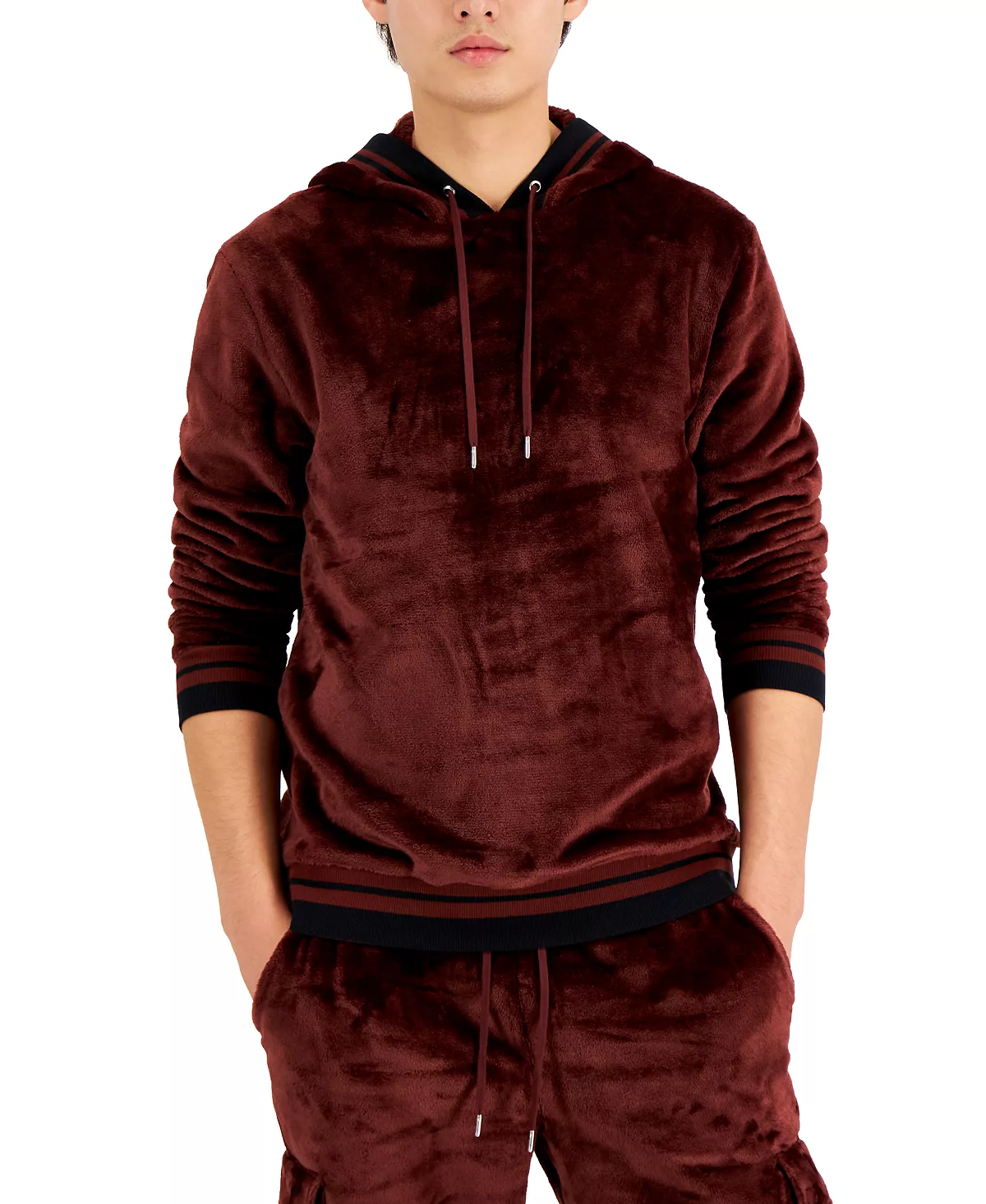 INC International Concepts .N.C. International Concepts® Men's Regular-Fit Ribbed Velour Hoodie, Created For Macy's - Image 6