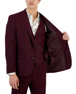Bar III Men's Slim-Fit Burgundy Solid Suit Jacket, Created For Macy's -macys shop 22371065 fpx