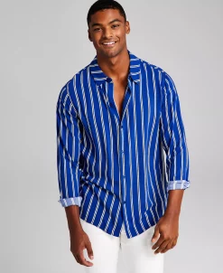 And Now This Men's Striped Long-Sleeve Resort Shirt -macys shop 22395566 fpx