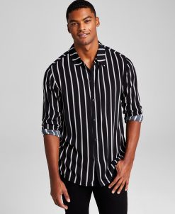And Now This Men's Striped Long-Sleeve Resort Shirt