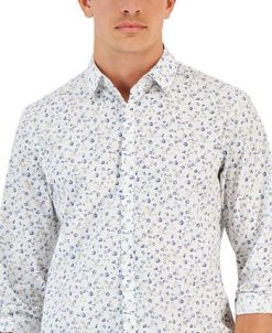 Alfani Men's Georgie Floral Print Shirt, Created For Macy's -macys shop 22401262 fpx