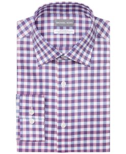 Michael Kors N's Regular-Fit Performance Stretch Check Dress Shirt