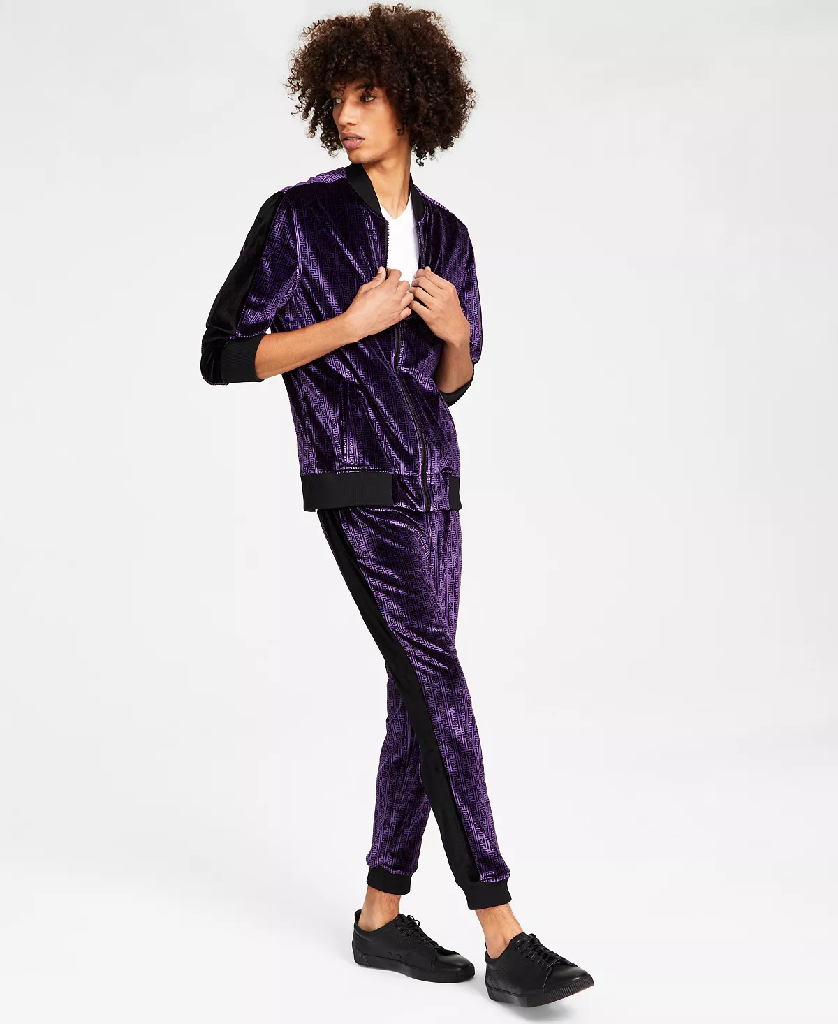 Men's Gemini Classic-Fit Geometric Full-Zip Velour Tracksuit Jacket, Created For Macy's INC International Concepts Men's Gemini Classic-Fit Geometric Full-Zip Velour Tracksuit Jacket, Created For Macy's -macys shop