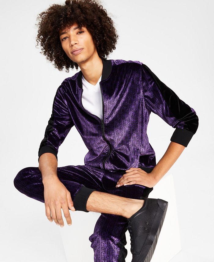 Men's Gemini Classic-Fit Geometric Full-Zip Velour Tracksuit Jacket, Created For Macy's INC International Concepts Men's Gemini Classic-Fit Geometric Full-Zip Velour Tracksuit Jacket, Created For Macy's -macys shop